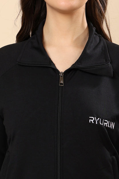 Women’s Signature Metal Black Zip-Up Jacket | Everyday Wear
