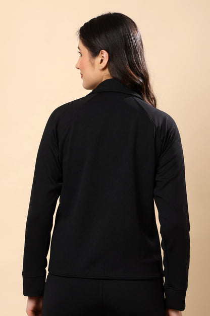 Women’s Signature Metal Black Zip-Up Jacket | Everyday Wear