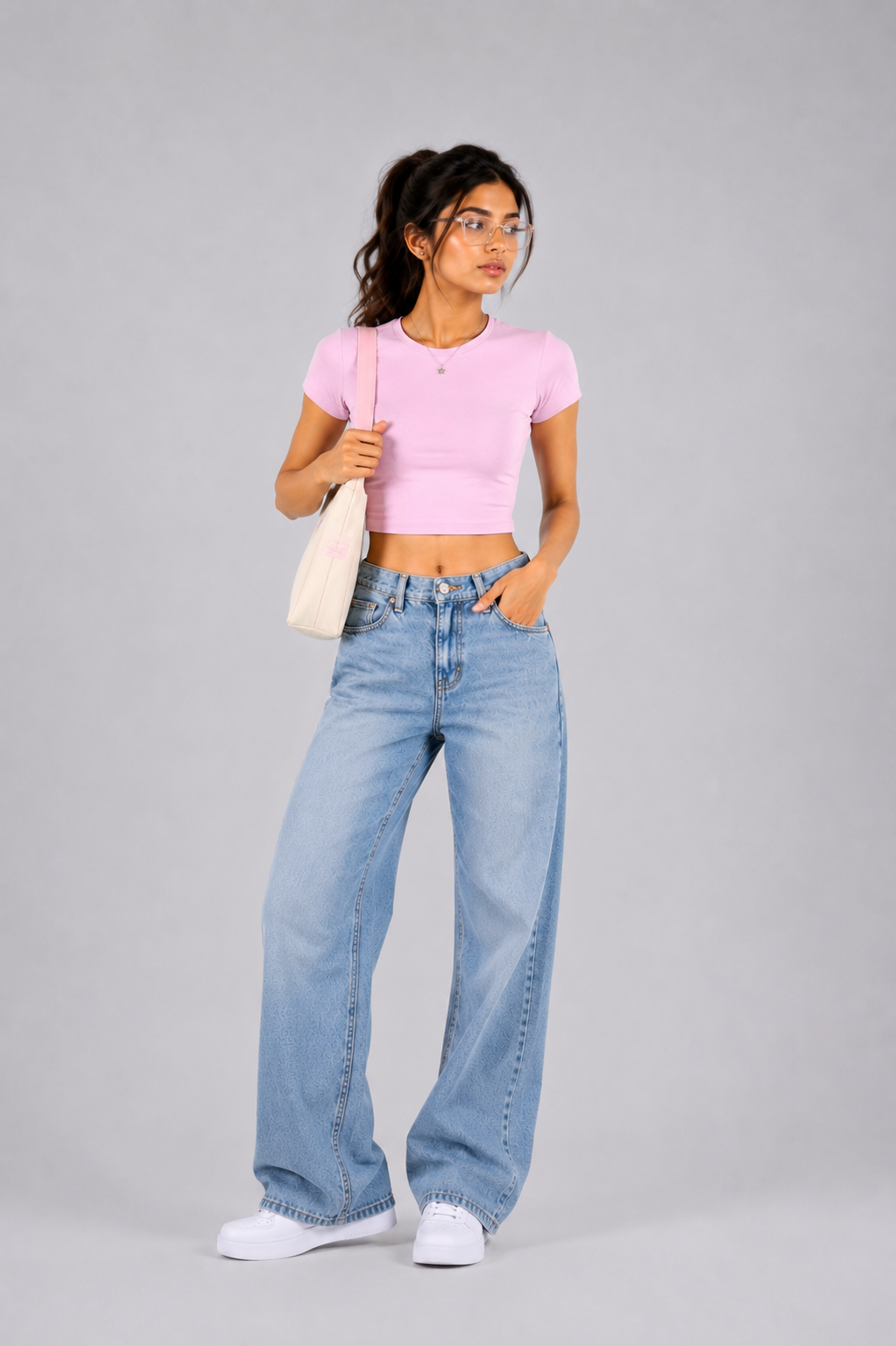Women Pink Baby Tee