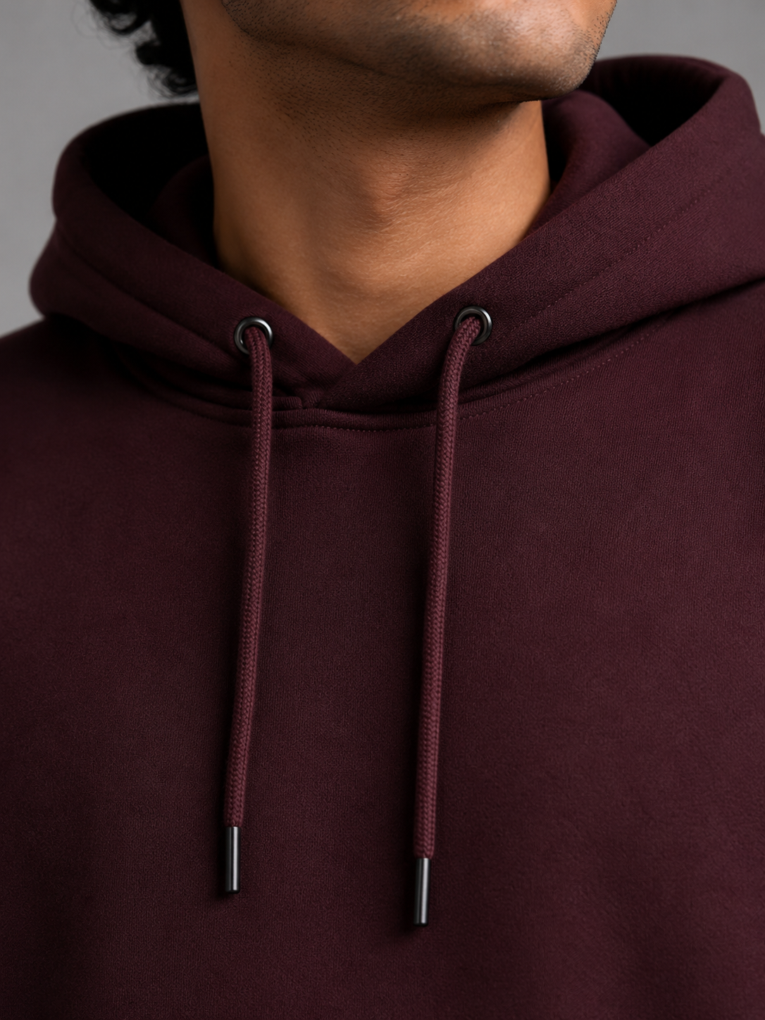 Men Solid Maroon Hoodie