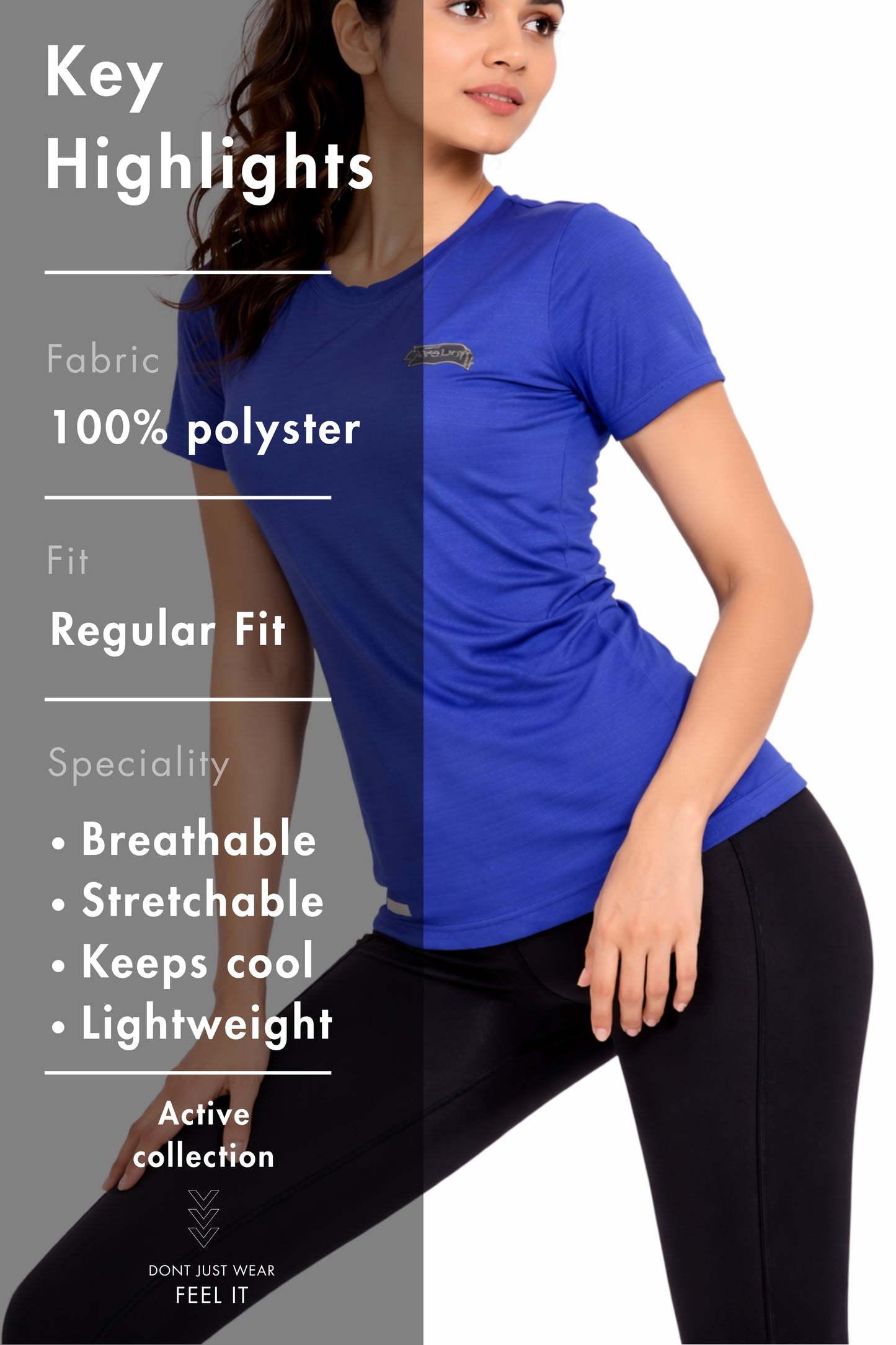 Women Navy Active T-Shirt