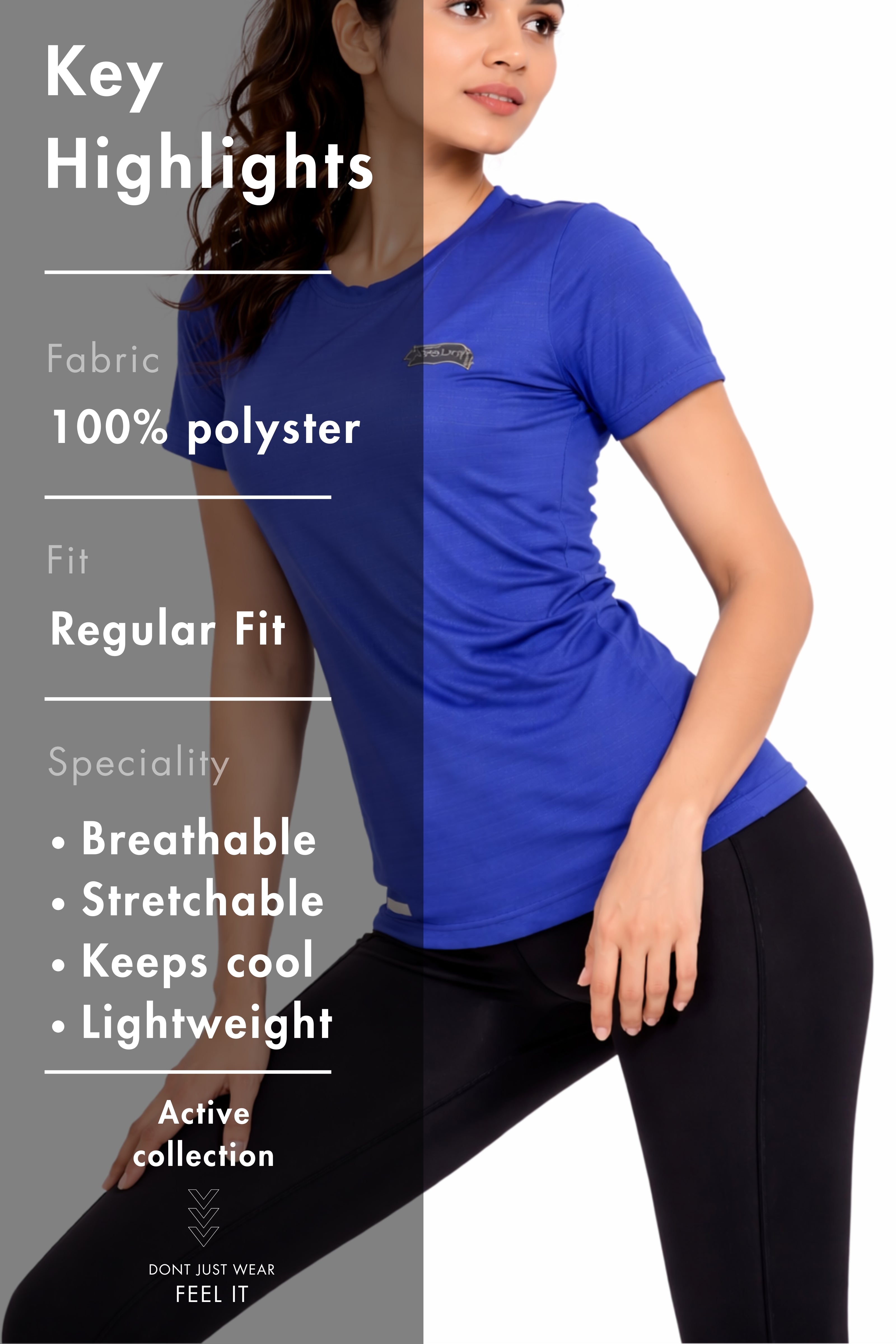 Women Navy Active T-Shirt