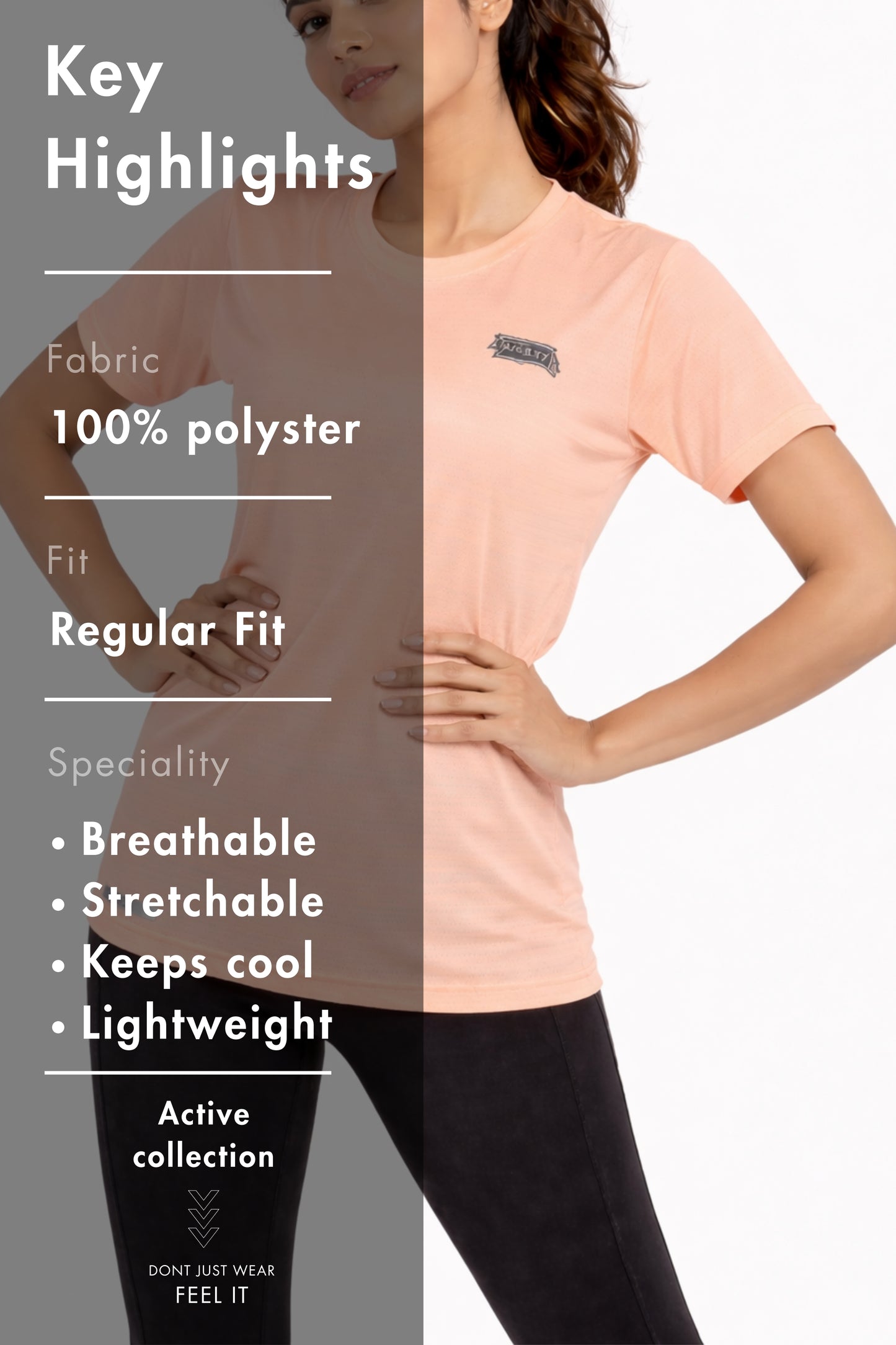 Women Pink Active T-Shirt
