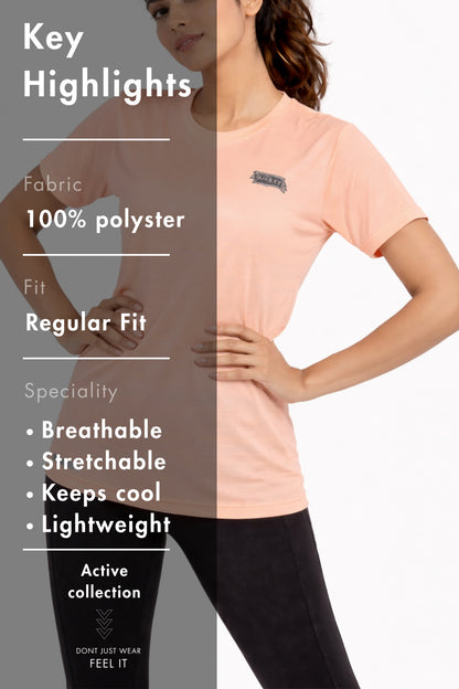 Women Pink Active T-Shirt