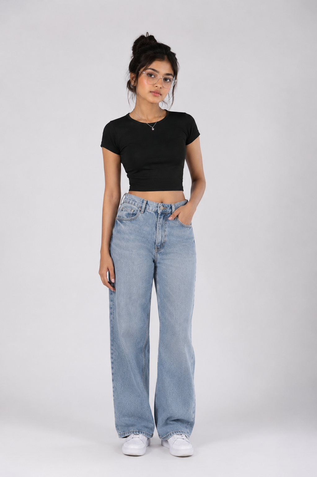 Women Black Baby Tee