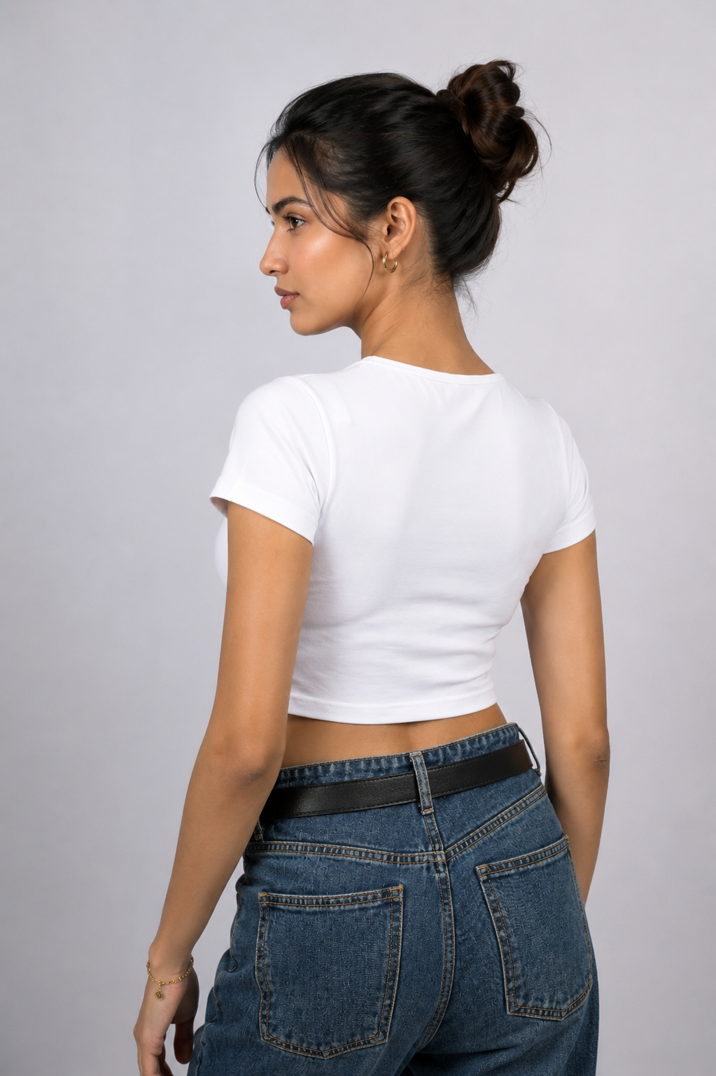 Women White Baby Tee