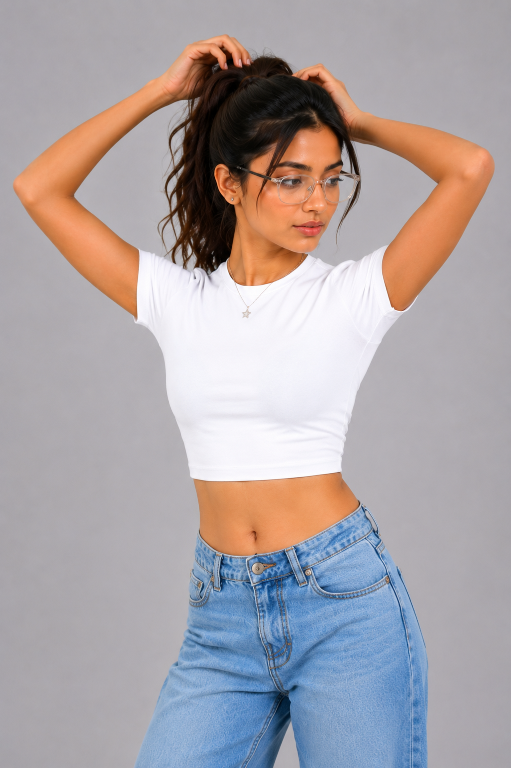 Women White Baby Tee