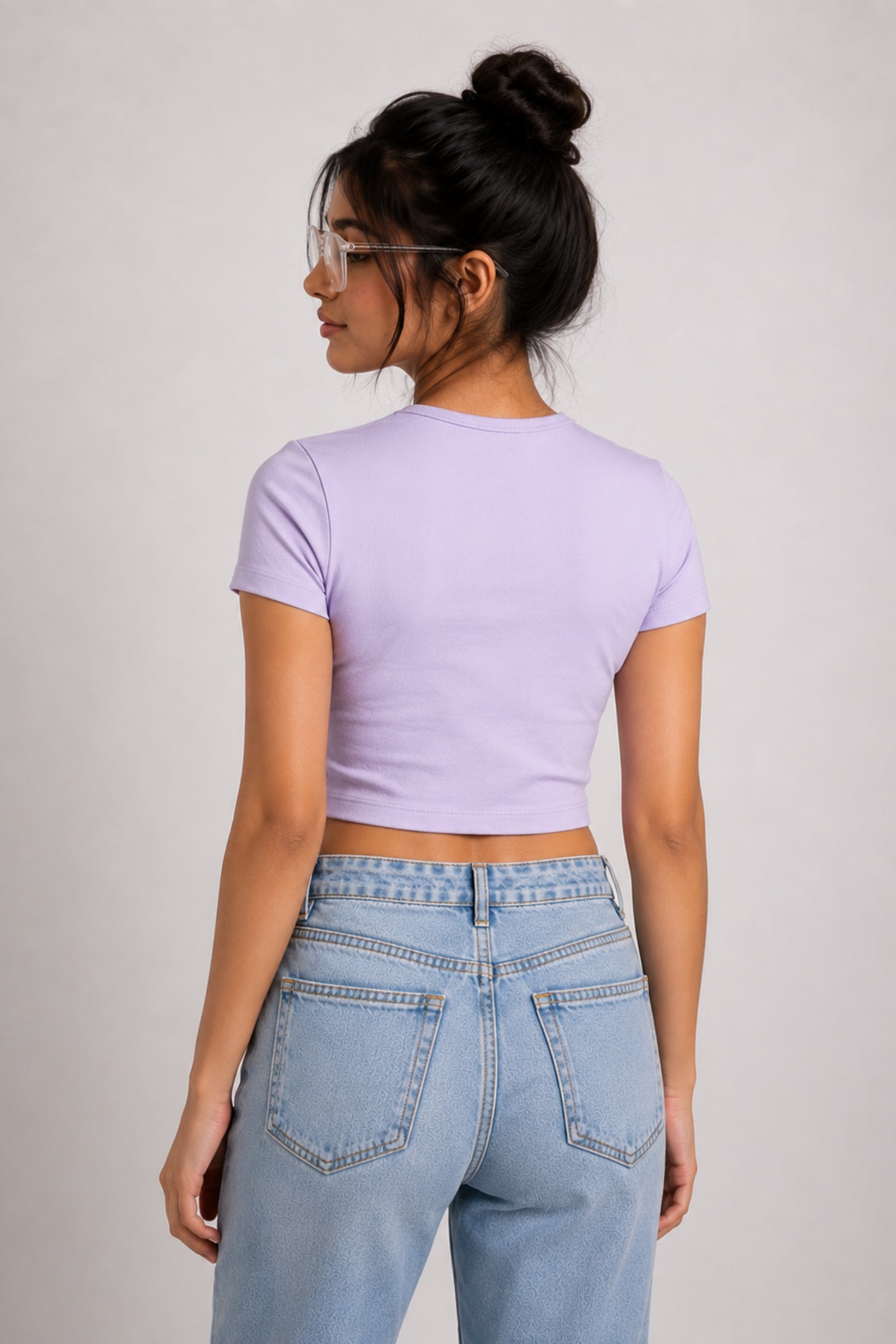 Women Lavender Baby Tee | Good Vibes