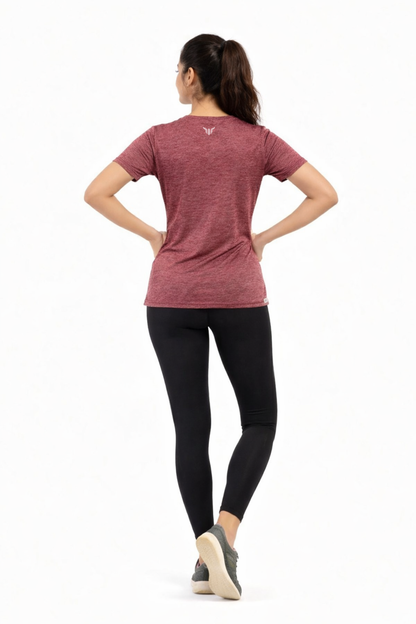 Women Red Active T-Shirt