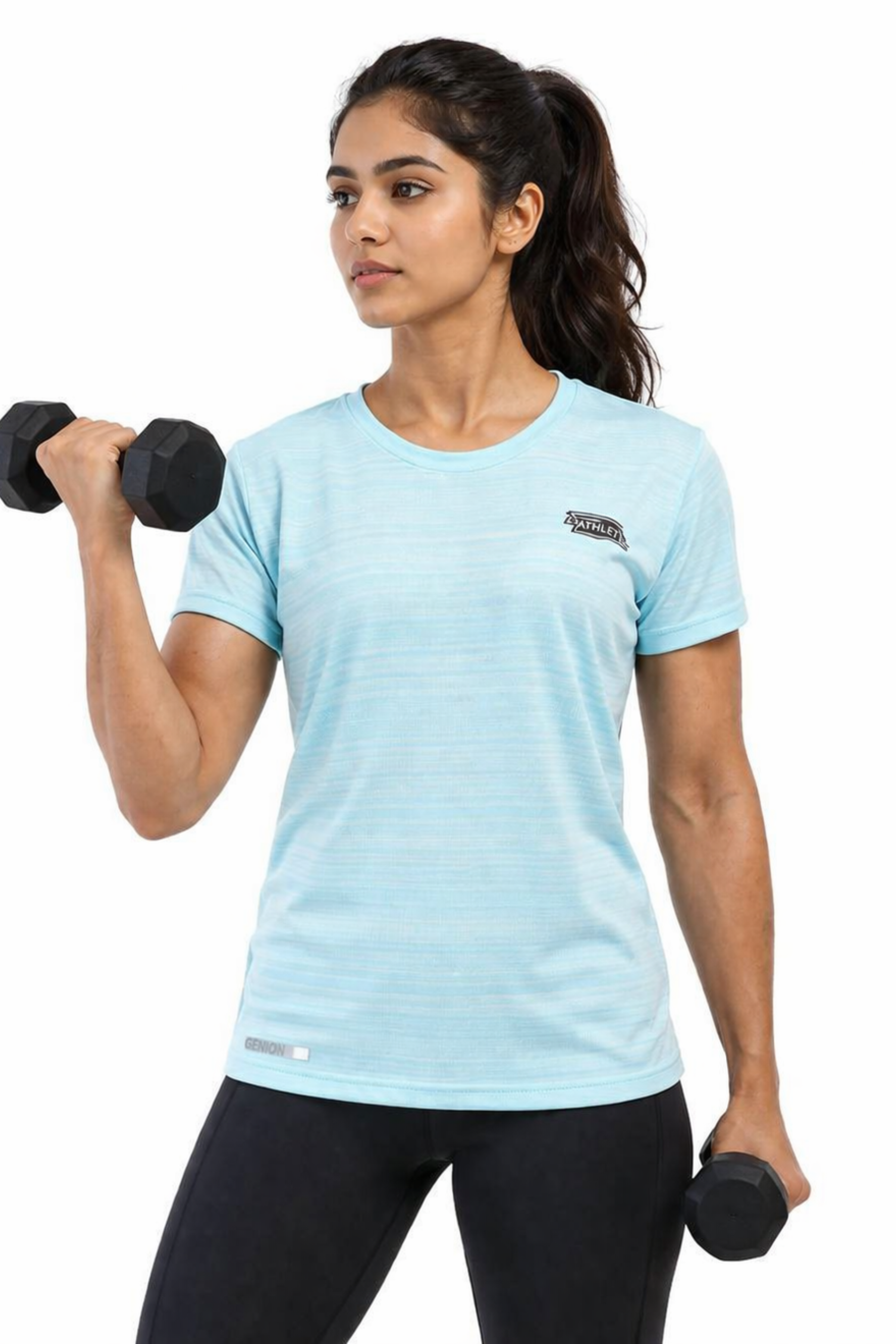 Women Sky Blue Active T-Shirt