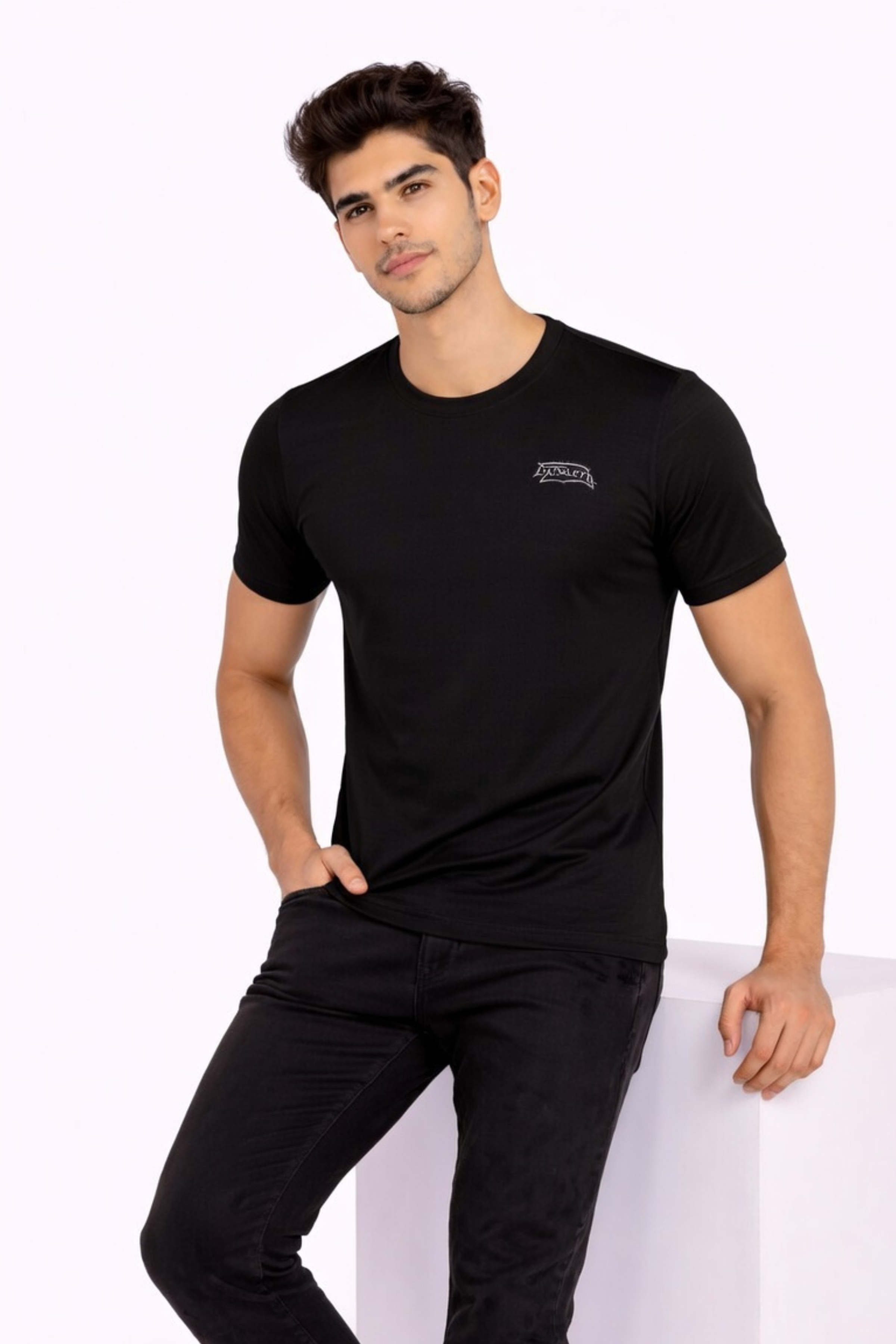 Men Black Active T-Shirt