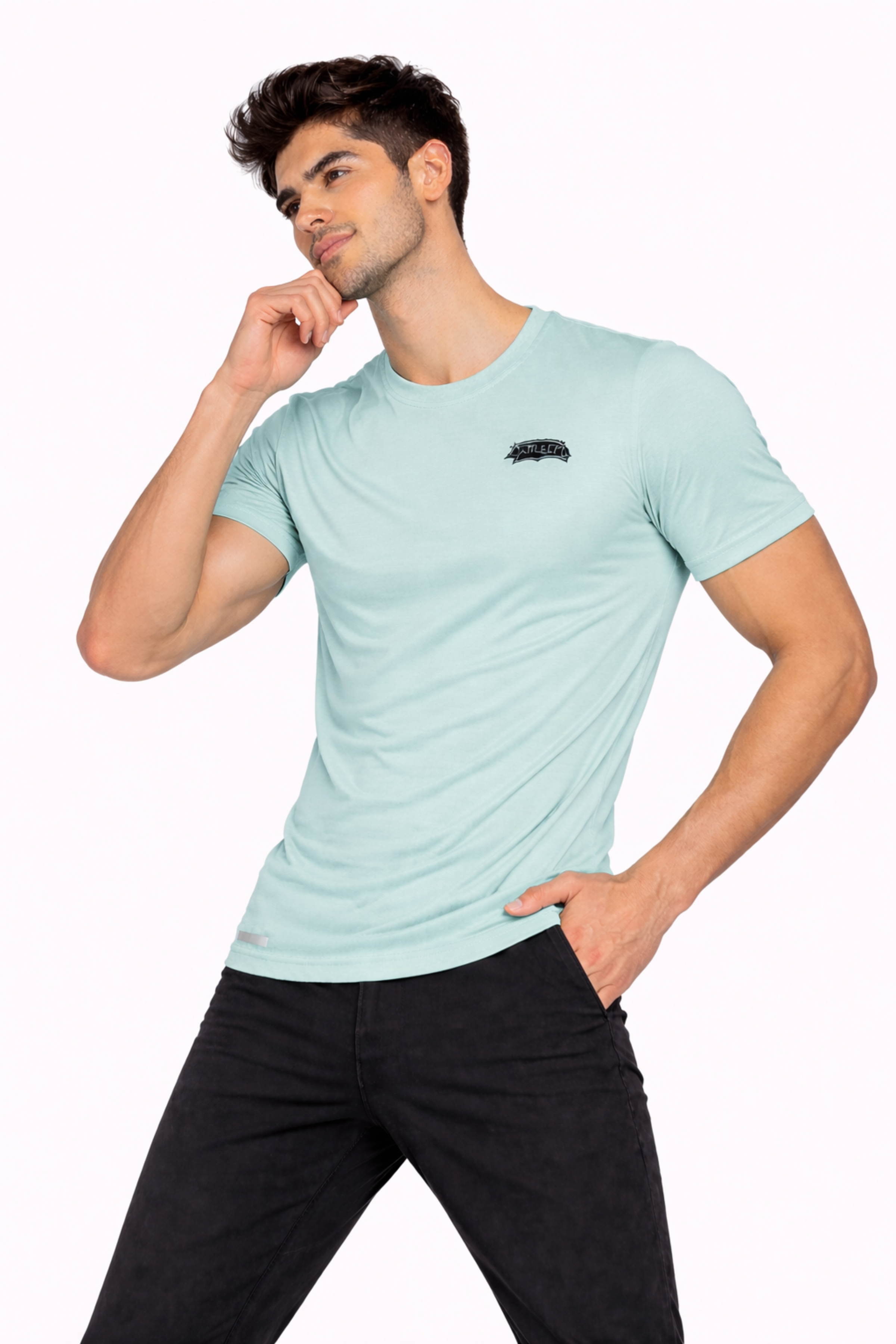 Men Sage Green Active T-Shirt