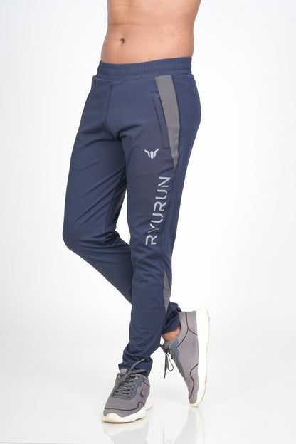 Men's Blue Track Pant – Front View Displaying Fit and Waistband
