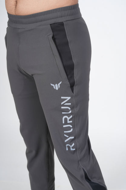 Men's Grey Track Pant – Close-Up of Side Pocket Highlighting Stitching and Utility Design