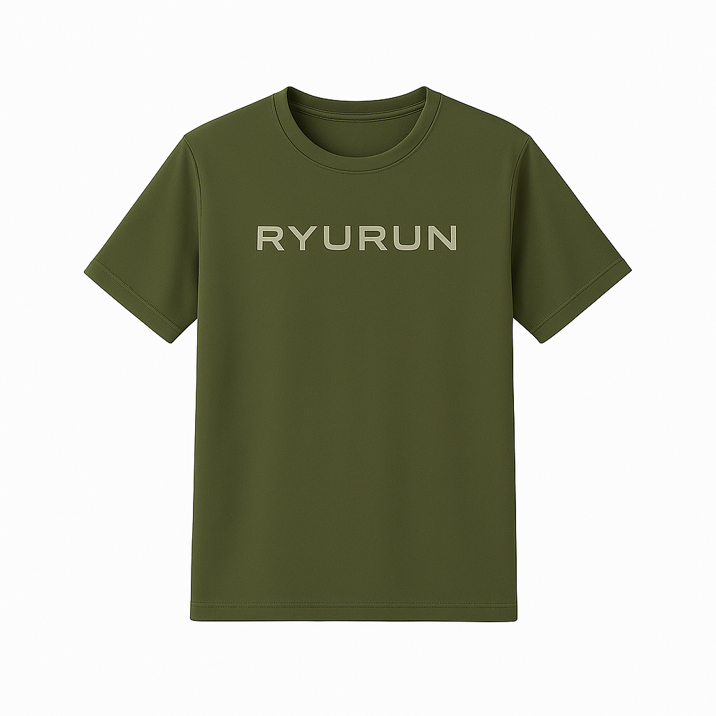 Men's Olive Green T-Shirt – Product Mockup Highlighting Fit, Sleeve Length, and Minimal Design