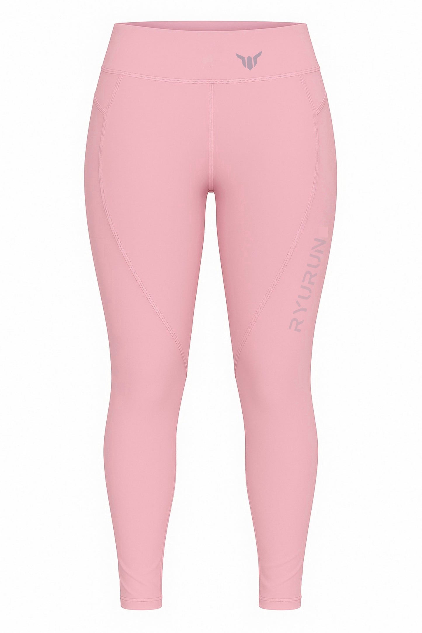 Women's Baby Pink Leggings – Product Mockup Displaying High Waistband and Soft Sculpt Fit Design


