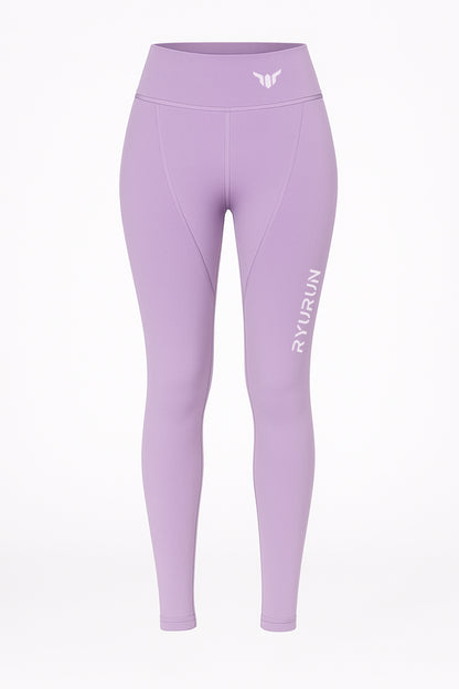 Women's Lavender Leggings – Product Mockup Showing High Waist and Sculpted Fit Design