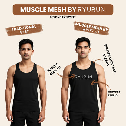 Muscle Mesh Gym Vest | Blue