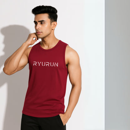 Muscle Mesh Gym Vest | Maroon